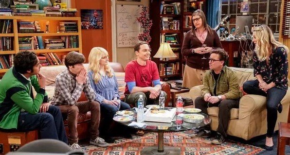 Raj, Howard, Bernadette, Sheldon, Amy, Leonard, and Penny