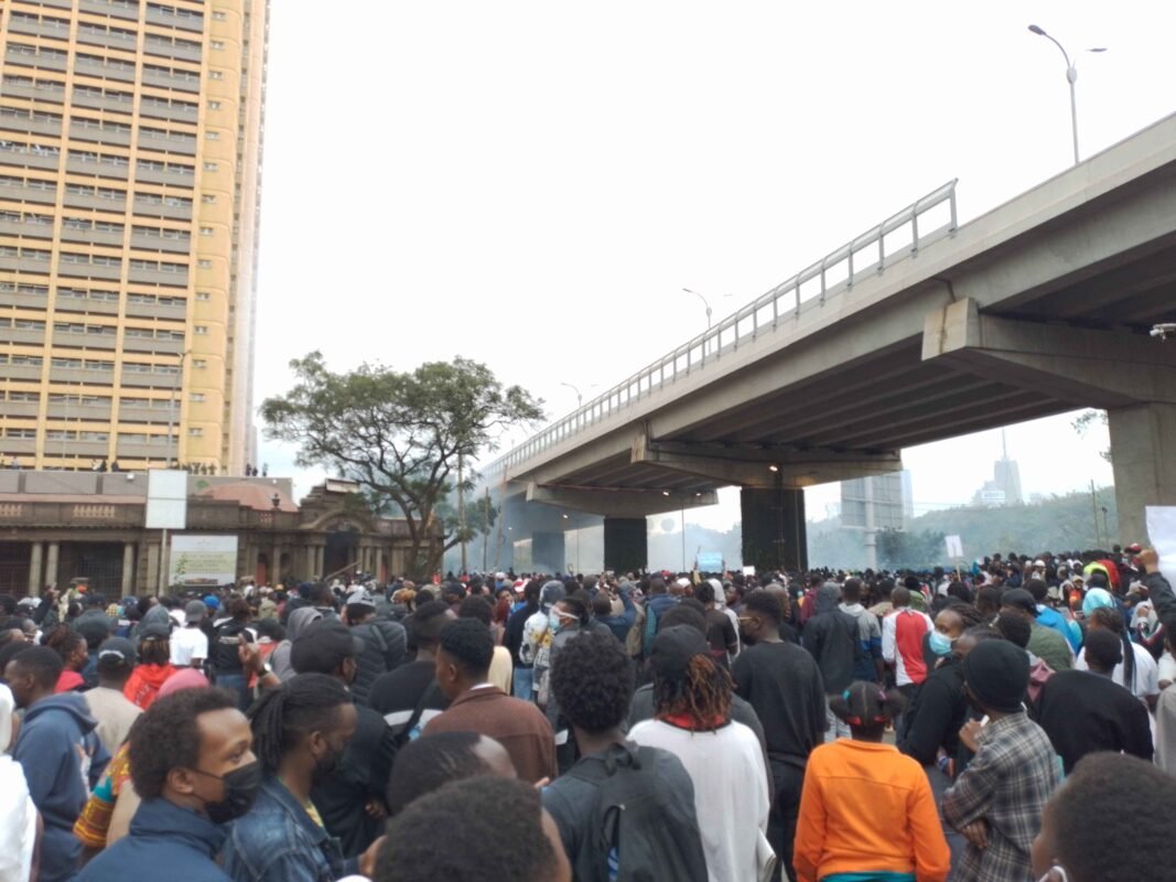 Leaderless Gen Z Protestors on Kenyatta Avenue Nairobi