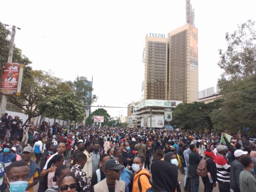 Youthful protestors in Nairobi 2024